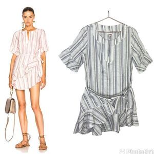 NEW LemLem Juni Flounce Mini Dress Navy Medium